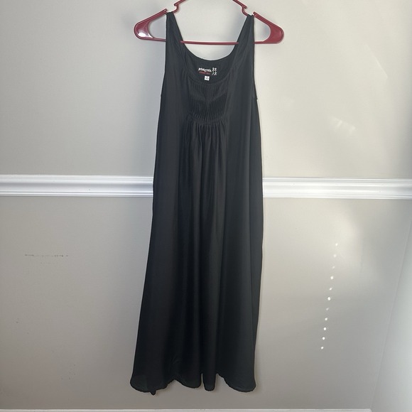 Johnny Was Pete & Greta Black Silk Maxi Tank Dress Flowy Boho XS Sleeveless - Picture 1 of 10
